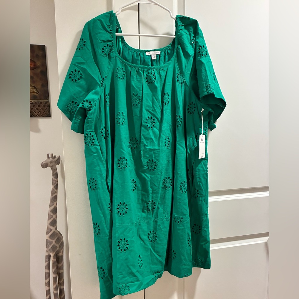 Green Eyelet Dress